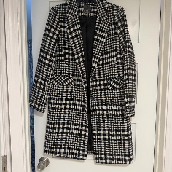 Primark Jackets & Blazers - Primark Black and White Houndstooth Pea Coat